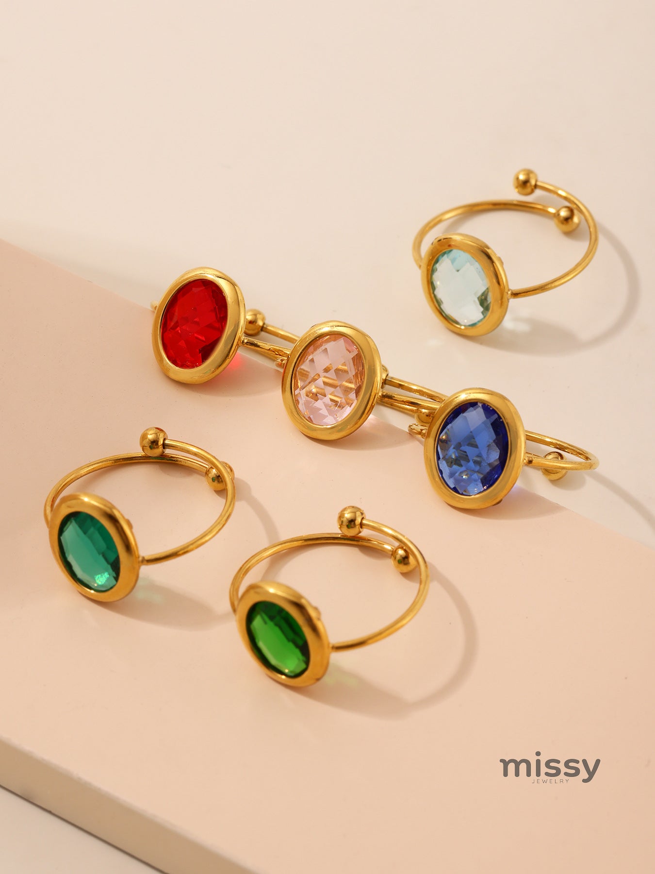 Tamiyah Inlaid Oval Gemstone Ring [MAB3B904]