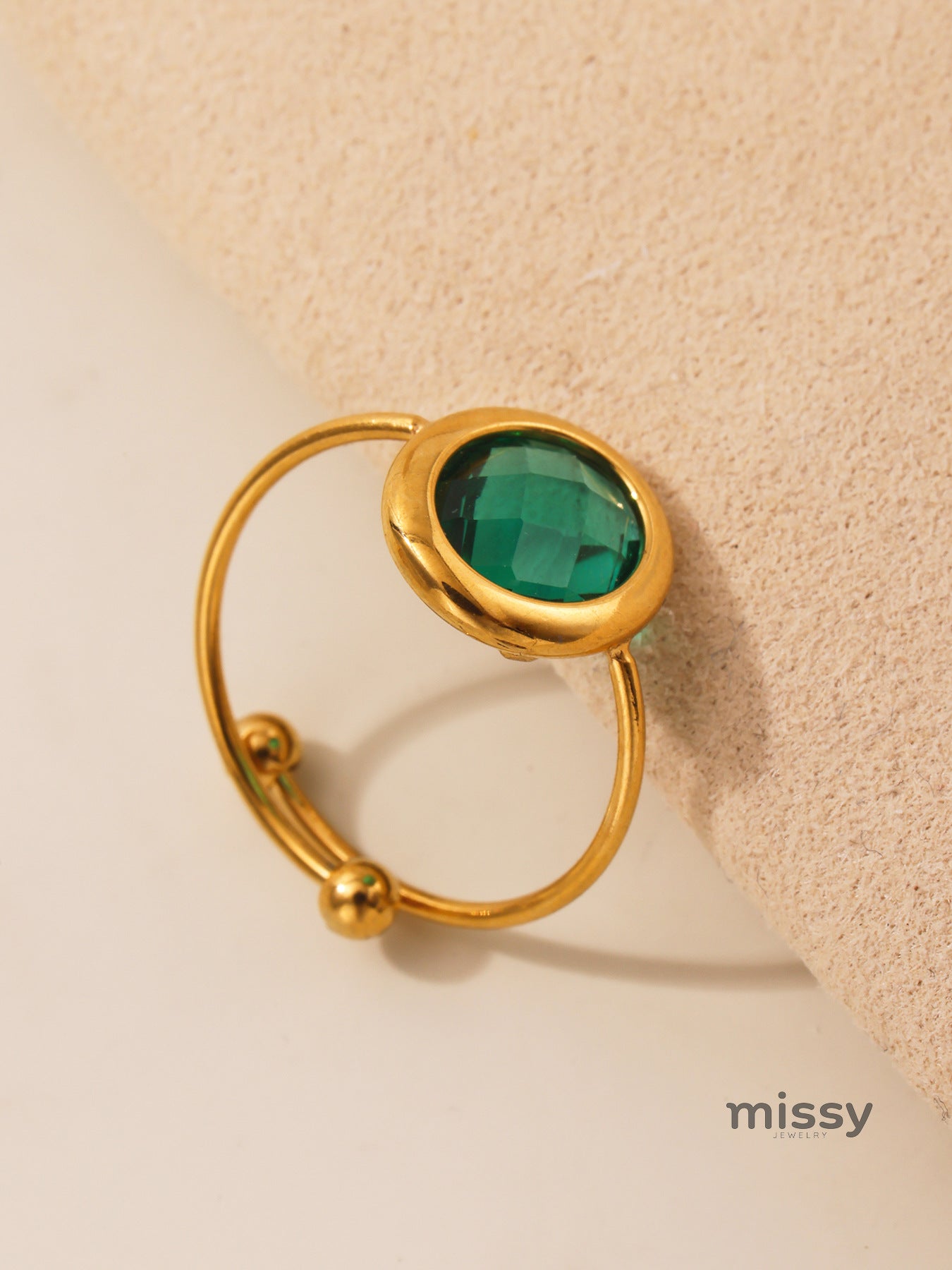 Tamiyah Inlaid Oval Gemstone Ring [SV1EZJGB]