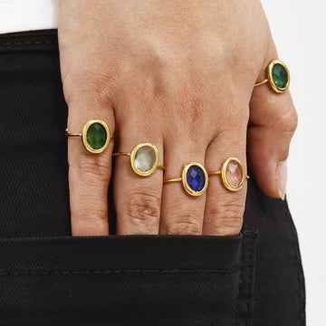 Tamiyah Inlaid Oval Gemstone Ring [WN6HIJHJ]