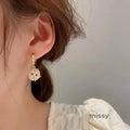 Tehilla Pearl Zircon Drop Earrings [0KWB1280]