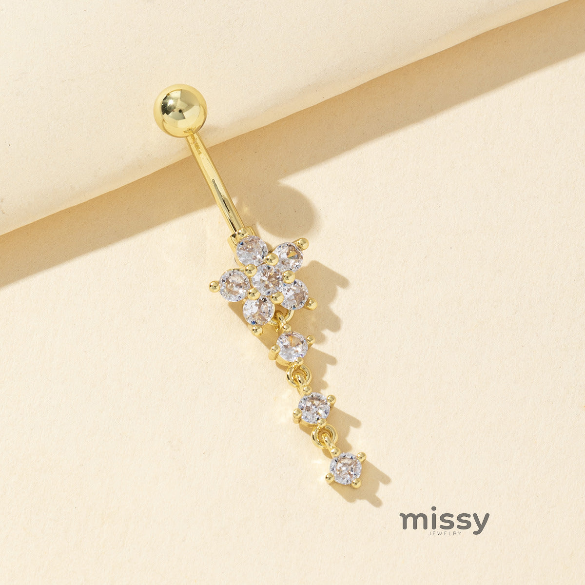 Tennessee Crystal Heart Navel Ring [PPH6BRF5]