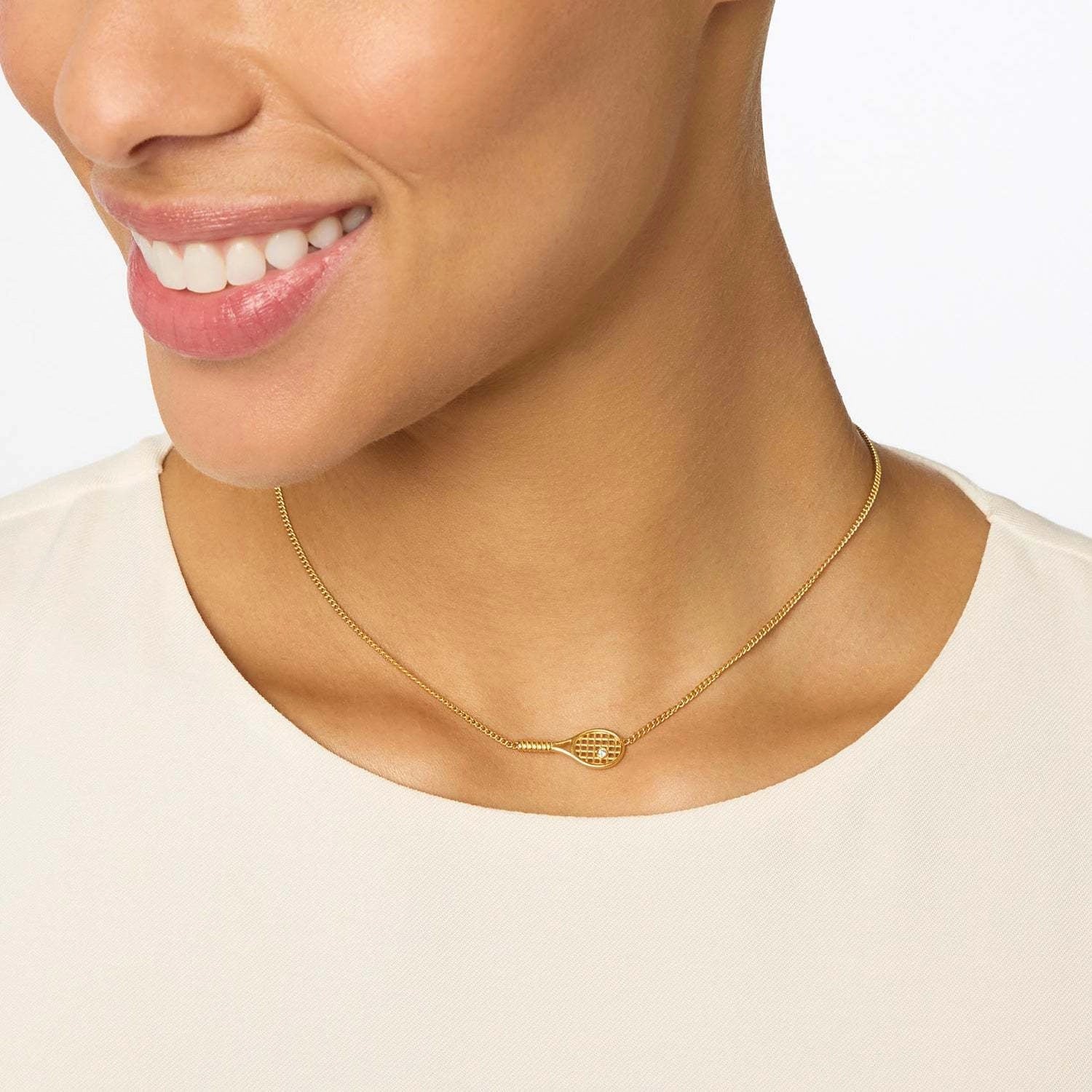 Tennis Racket Pendant Necklace [UJGI3B87]