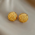 Textured Gold Stud Earrings [9N1VMQZ8]