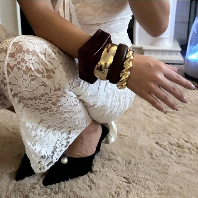 Textured Metal Bangle Bracelet [72NJSTEQ]