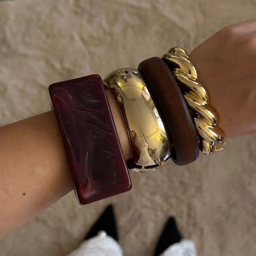 Textured Metal Bangle Bracelet [MSC7MM9Z]