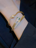 Textured Snake Cuff Bracelet [WPWPPIDF]
