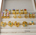 Thais Gold Statement Open Ring [NIJ9580Y]