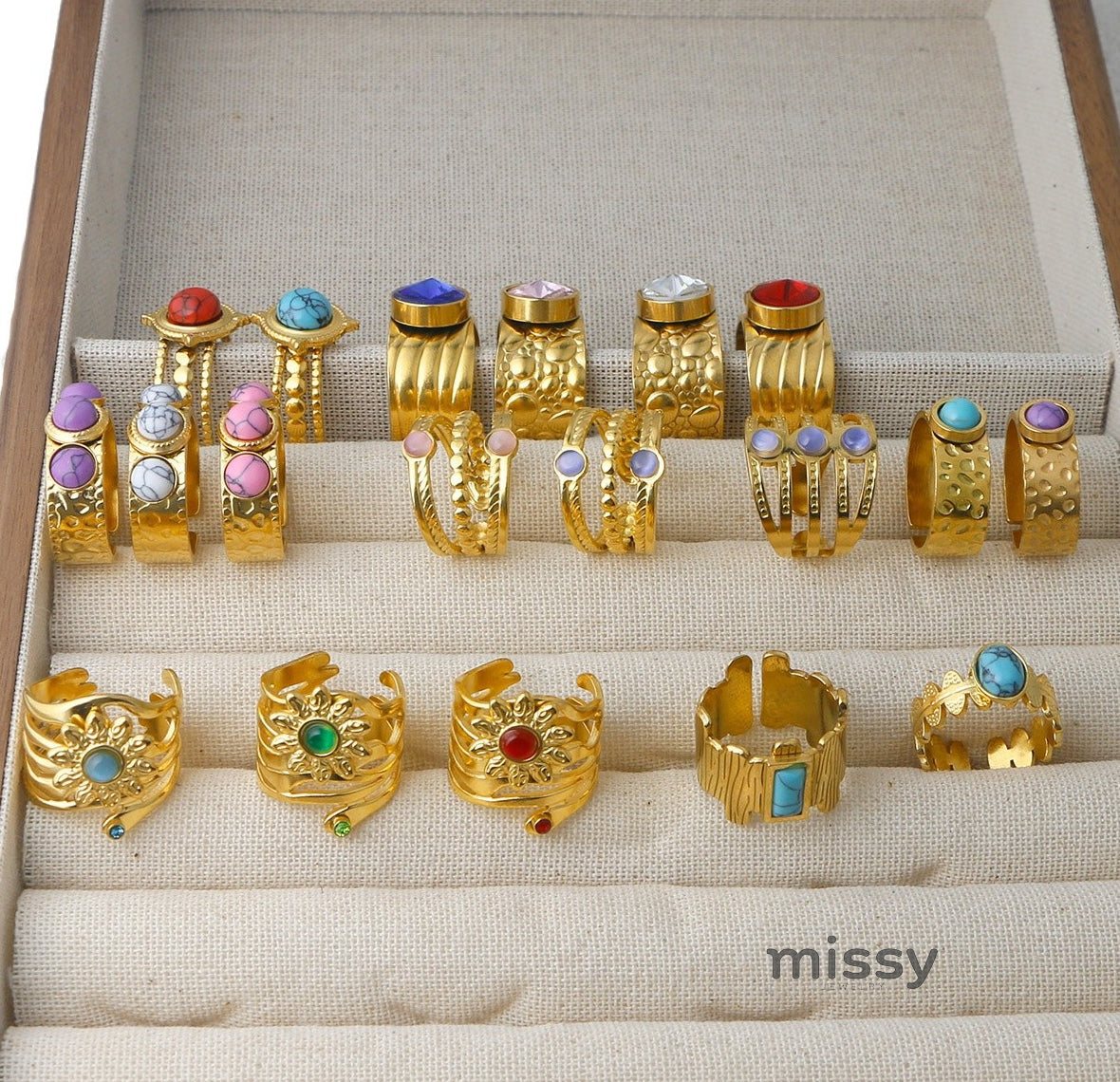 Thais Gold Statement Open Ring [NIJ9580Y]