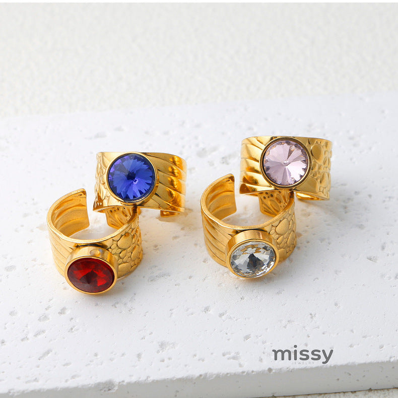 Thais Gold Statement Open Ring [Q0M0LID1]