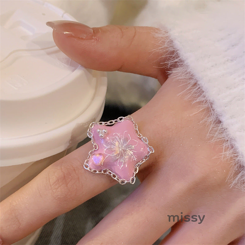 Thea Enamel Stacked Star Rings [MR4JU6YJ]