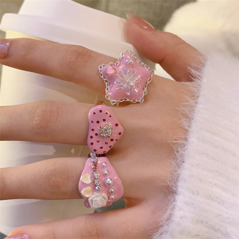 Thea Enamel Stacked Star Rings [MR4JU6YJ]