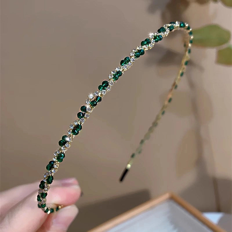 Thin Green Crystal Headband [M7EWHEHZ]