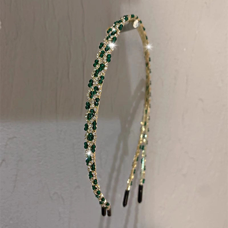 Thin Green Crystal Headband [0VIDC73I]