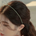 Thin Green Crystal Headband [LI95B5KU]