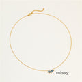 Tommie Zircon Petal Leaf Necklace [EB65CZ7J]