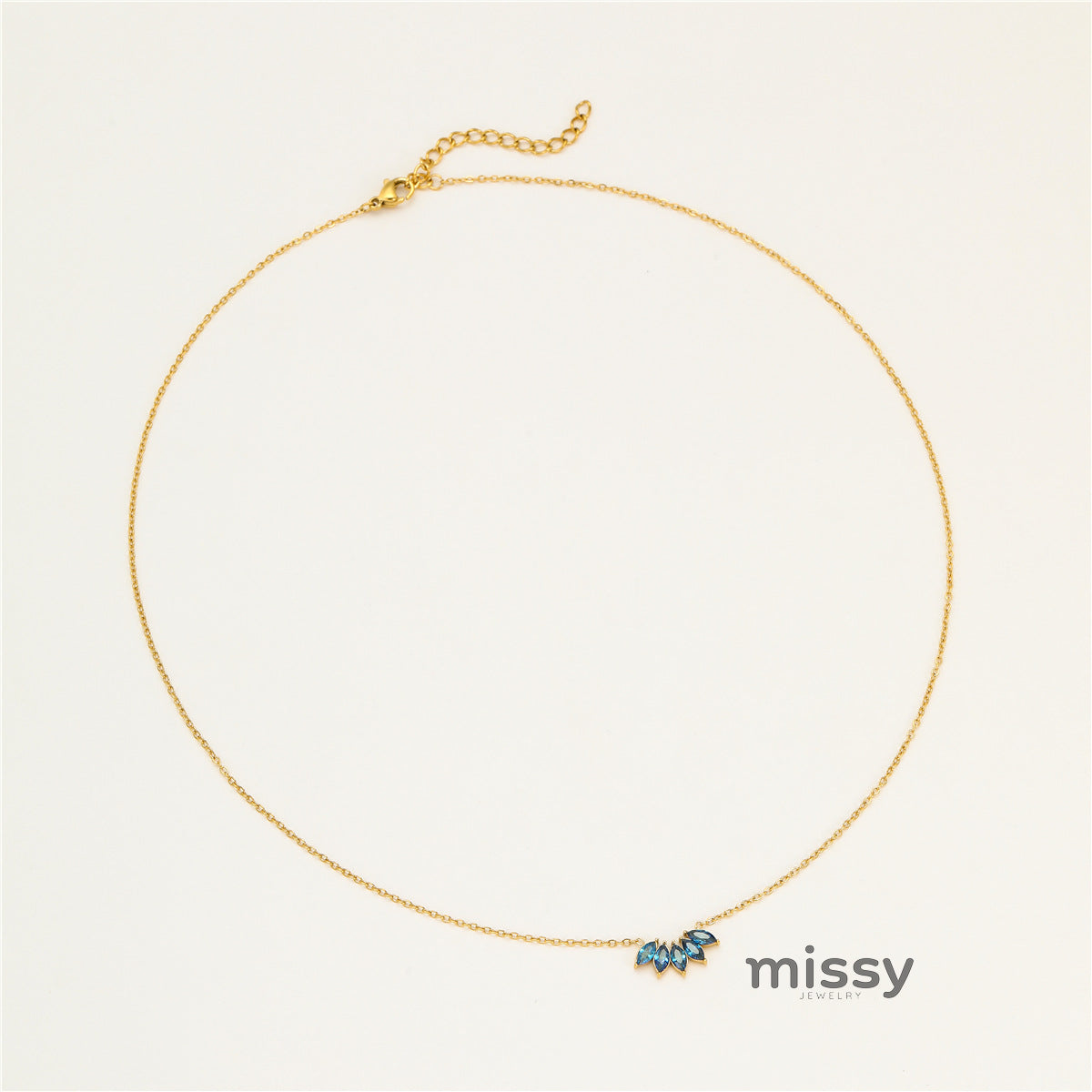 Tommie Zircon Petal Leaf Necklace [EB65CZ7J]