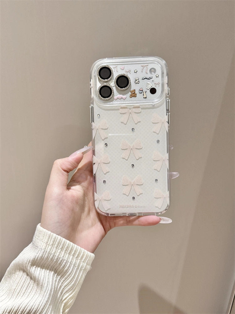 Transparent Leopard Print Bow iPhone Case [9CADUQYA]