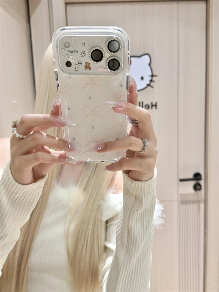 Transparent Leopard Print Bow iPhone Case [LVZHZQ24]