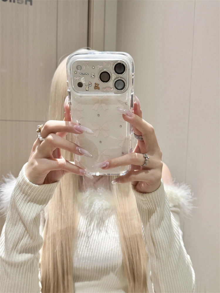 Transparent Leopard Print Bow iPhone Case [GW84LARA]
