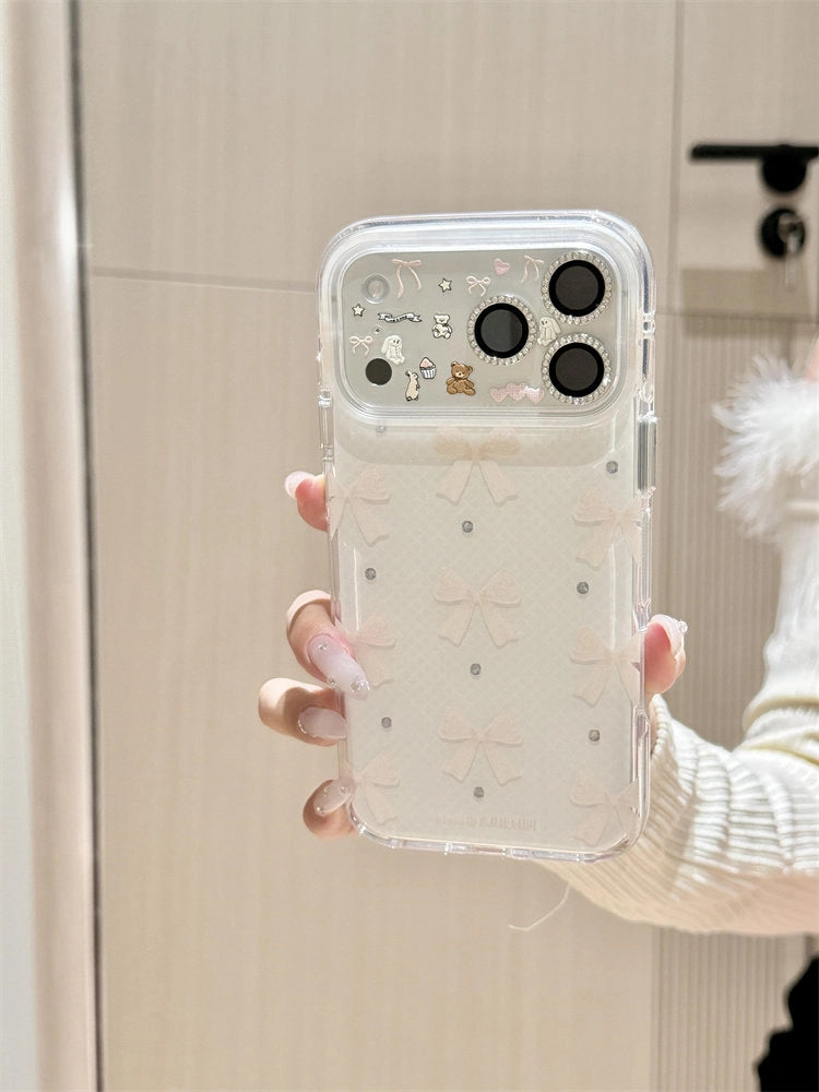 Transparent Leopard Print Bow iPhone Case [1YEXB1LV]