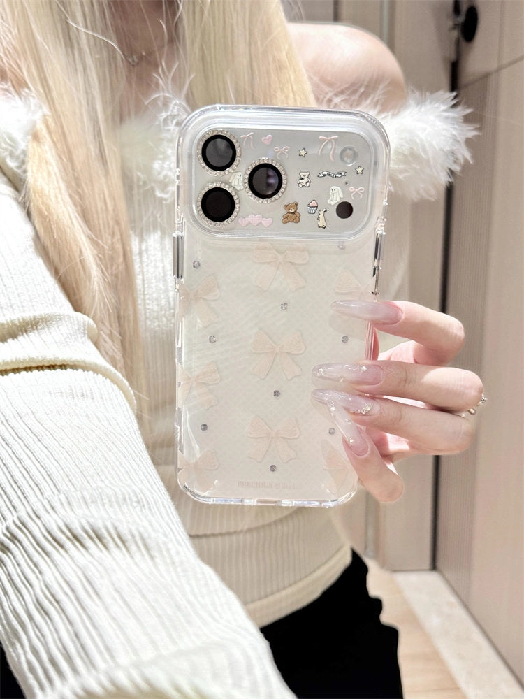 Transparent Leopard Print Bow iPhone Case [1RPUPOQ1]