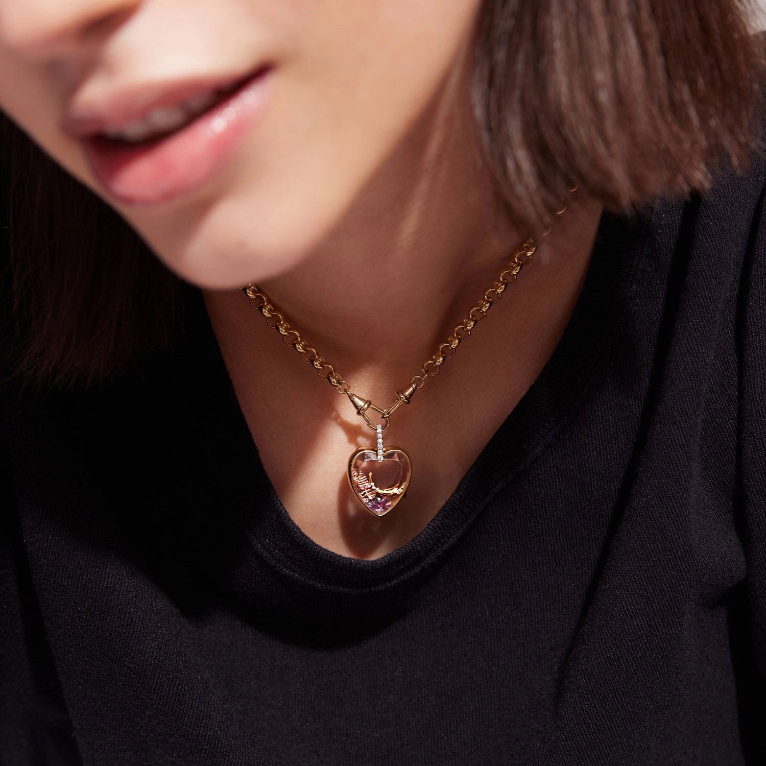 Transparent Locket Pendant Necklace [32MCYRTM]