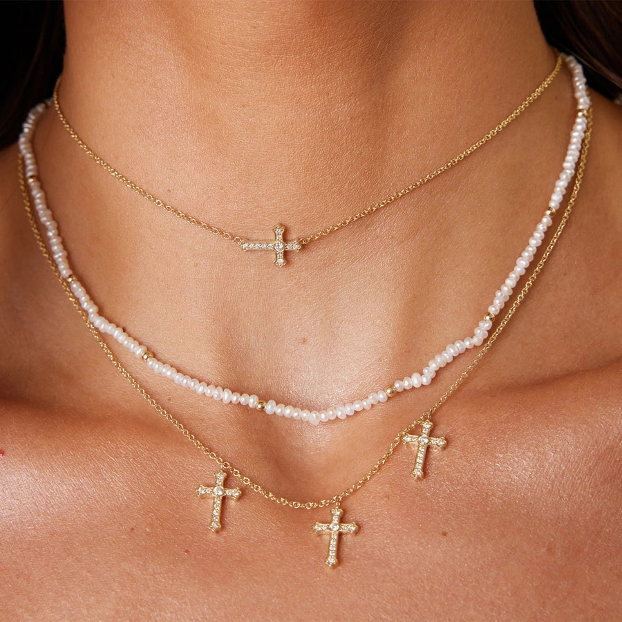 Triple Cross Pendant Necklace [UNMDCN24]