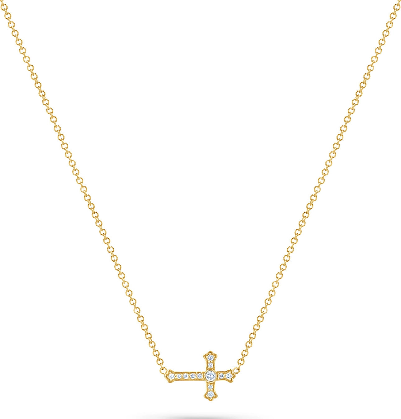 Triple Cross Pendant Necklace [HVR41CSI]