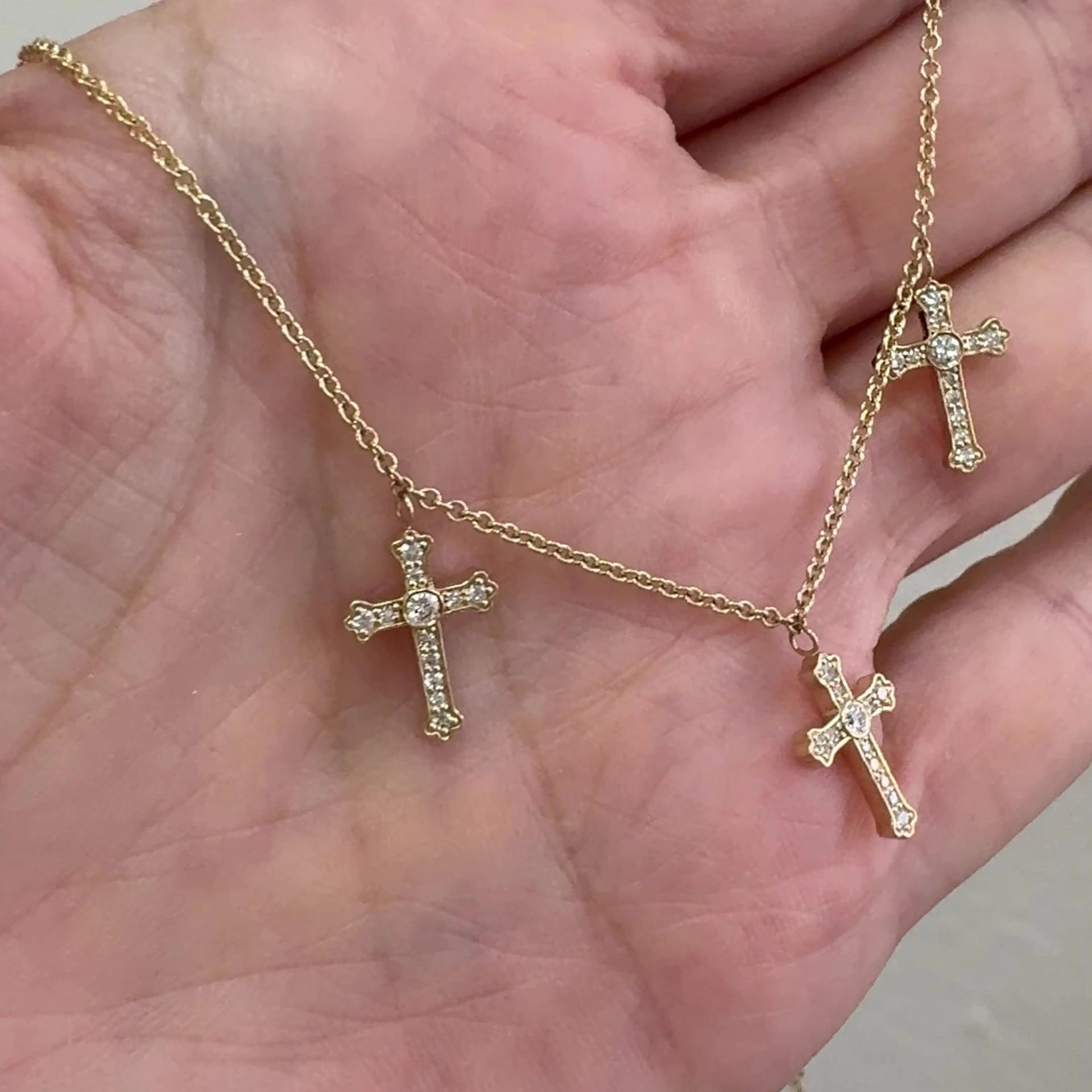 Triple Cross Pendant Necklace [X607RZ6B]