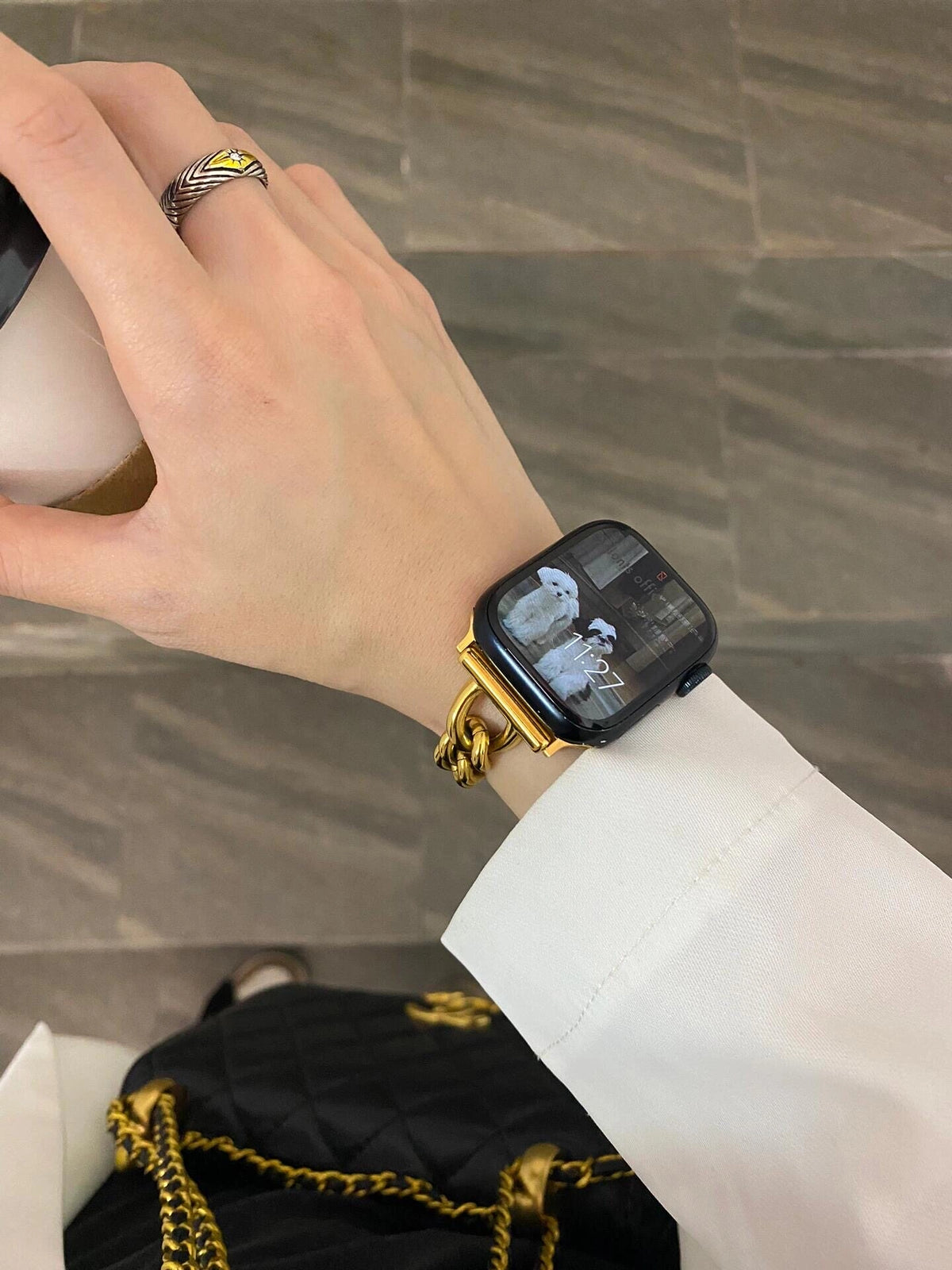 Tweed Style Metal Apple Watch Band [JHDFY1KJ]