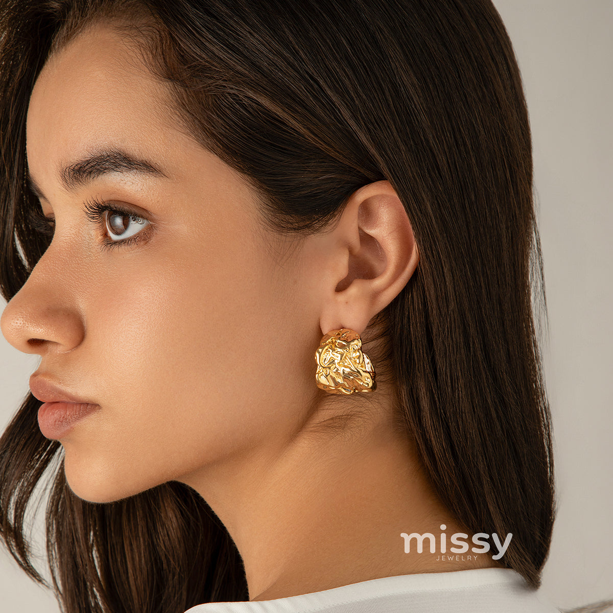Vaani Pleated C-Hoop Earrings