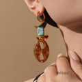 Valentine Geometric Stone Drop Earrings [3Z8QMZ33]