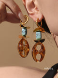 Valentine Geometric Stone Drop Earrings [O42KAXCQ]