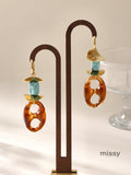Valentine Geometric Stone Drop Earrings [GC6GKJIA]