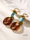 Valentine Geometric Stone Drop Earrings [FS1YJD9G]