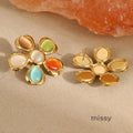 Vanna Hammered Flower Earrings [7R1FSQ6U]