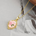Vihana Retro Floral Pearl Necklace [O2T5Z48G]