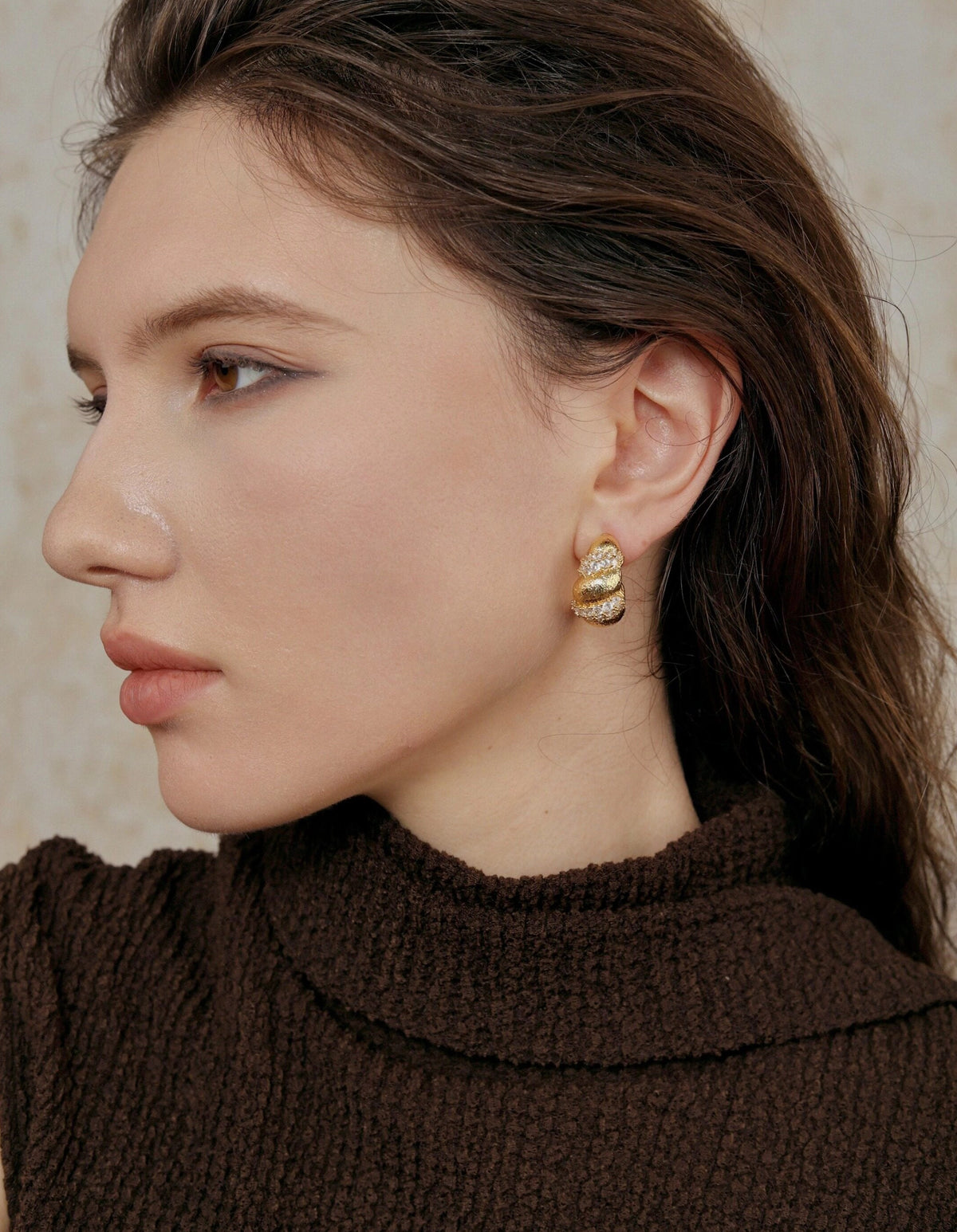 Vintage Croissant Hoop Earrings [5HBWNA92]