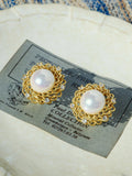 Vintage Filigree Pearl Earrings [EEQZ35LL]