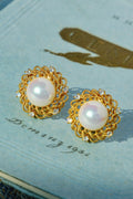 Vintage Filigree Pearl Earrings [KIDQF1XD]