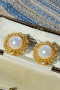 Vintage Filigree Pearl Earrings [2YX42Z4I]