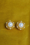 Vintage Filigree Pearl Earrings [8CSAJCBY]