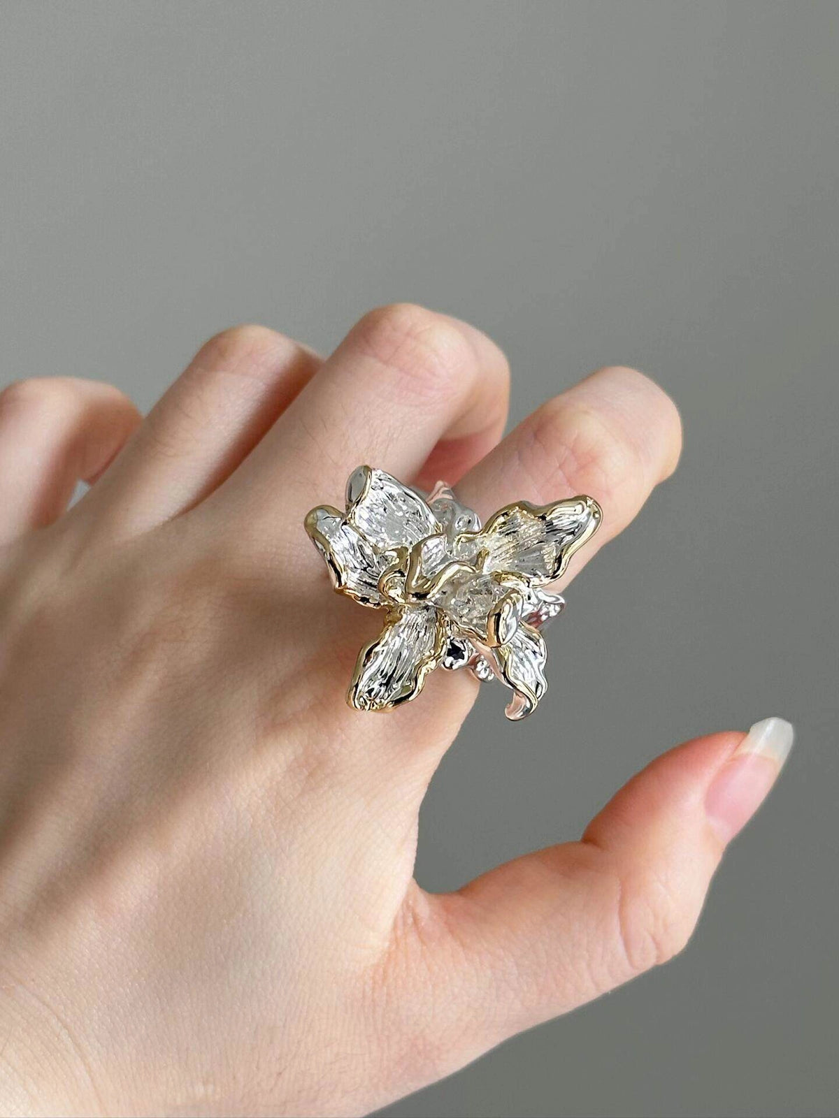 Vintage Floral Open Ring [AS4Y35UR]