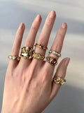 Vintage Gold Open Ring Set [N4GBLMVW]
