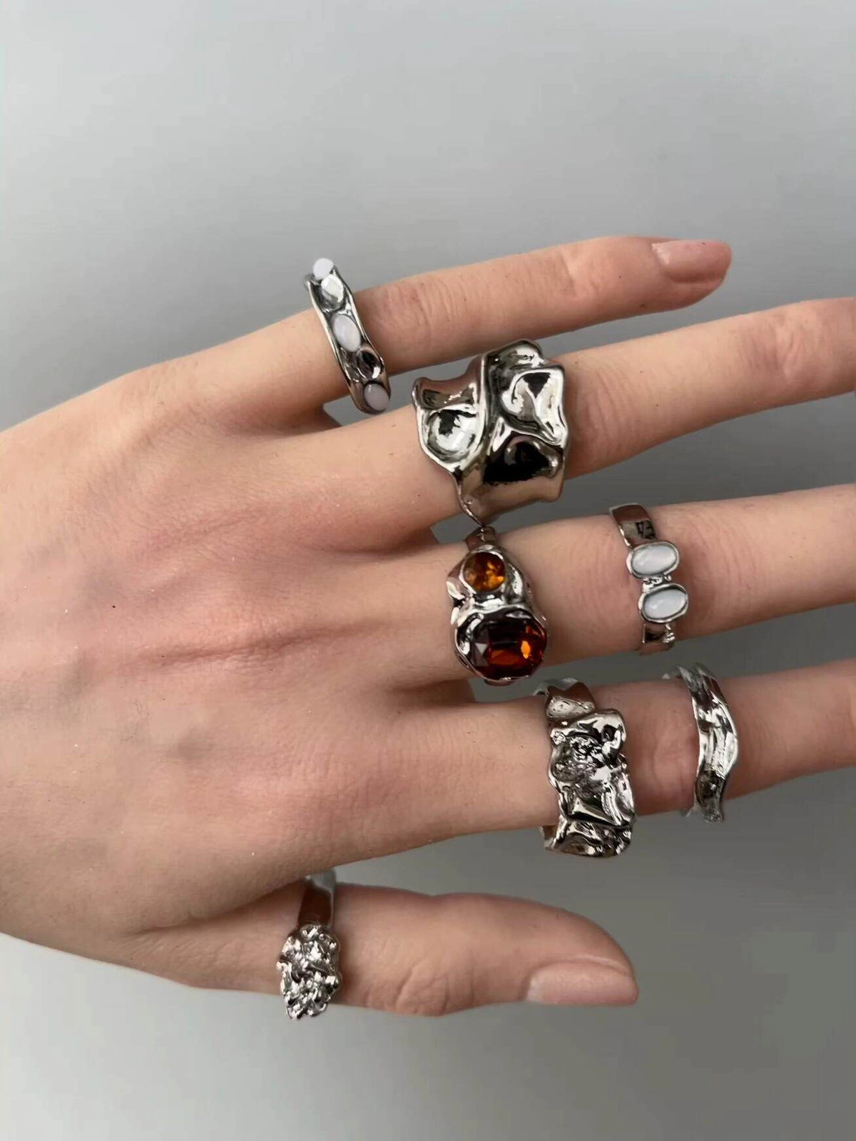 Vintage Gold Open Ring Set [HN9CB6IY]