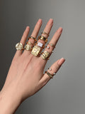 Vintage Gold Stacking Ring Set [YP55XJBE]