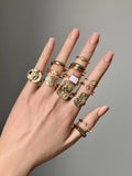 Vintage Gold Stacking Ring Set [A4SKGBJ3]