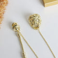 Vintage Lion Pearl Chain Brooch [6Z30I3T0]
