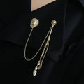 Vintage Lion Pearl Chain Brooch [FFB6T80R]