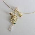 Vintage Lion Pearl Chain Brooch [8HHRYBTA]